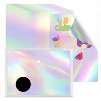 10 Sheets Holographic Printable Vinyl Sticker Paper A4 Transparent Glossy White Self-adhesive Copy Paper for All Inkjet Printer