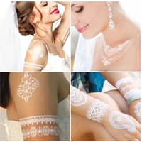 1PC Hanna Lace Tattoo Sticker White Silk Printing Waterproof Disposable Tattoo for Arm Sexy Bracelet