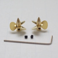 1Pair Dia 12.8mm Shaft Hole 1.5mm/2mm 3-blade Paddle for RC Boat DIY Simulation Ship Assembly Copper Propeller Replacement