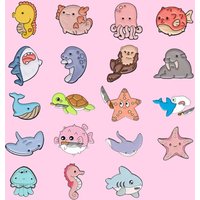 Animal Brooch Cartoon Undersea World Biology Series Metal Badge Small Jewelry Wholesale Cap Pins and Badges Backpack Pin Lapel