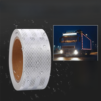 5CMx10M White PET Reflective Material Self-Adhesive Tapes Car Stickers Waterproof Diamond Grade Reflectors Film For Truck Trails