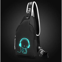 Single Night Glow Women Crossbody Bag, Men Chest Bags Student Sports Running Fanny Pack, Adjustable Shoulder Straps