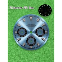 29.5mm S VK63 Dial Black panda dial rose gold inner circle Fit Vk63 Movement Green Luminous Watch Modification Accessories