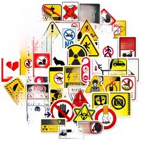 AliExpress NONE 50PCS Realistic Warning Signs Waterproof Graffiti Stickers for Helmet Bicycle Hand Account Pencil Case Decals