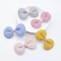 20Pcs 52*30mm Padded Cloth Bowknot Applique for DIY Headwear Clothes Hat Patches Leggings Leg Socks Sewing Decor Accessories