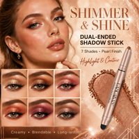 HANDAIYAN Double Ended Eyeshadow Stick Brightening Diamond Shimmer Highlighter Contour Blending Pearl Long Lasting Eyeshadow