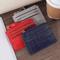 Card holder ultra-thin, lightweight, portable cash ID card credit card coin pocket wallet, fashionable zipper wallet, high-quali
