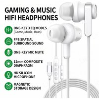 Gaming & Music HIFI Headphones for Samsung iPhone USB C Earphones Wired Type C Earbuds with One-key MIC Mute Volume Control