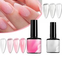 2Pcs/Set Pink/Clear Gel Nail Polish Net-8ml Milky White Jelly Thermo Gel Semi Permanent Gel Soak Off LED UV Manicure Varnish *&