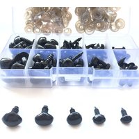 100pcs/box 8/9/11/13.5/15mm Mini Black Plastic Safety Nose Triangle For Doll Amigurumi Stuffed Animals Toys Dolls Accessories
