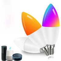 Tuya E14 WiFi Smart Light Bulb 220V 5/7/9W Brightness Adjustment APP Connection Alexa Google Voice Control RGB Light Bulb