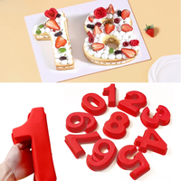 FAIS DU 10 Inch 0-9 Numbers Shape Cake Mold Digtial Shape 3D DIY Fondant Chocolate Molds Silicone Cake Pan Cake Decoration Tools