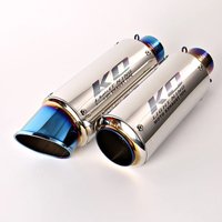 AliExpress Lightning Flash Light Blue Universal 51mm 61mm Motorcycle Exhaust Muffler Pipe Dirt Bike ATV Escape Removable DB Killer Exhaust Tips Stainless