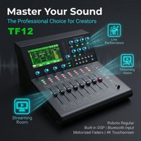 Paulkitson Tf12 Mixer Professional Digital Mixing Console With Motorized Faders For Live Sound Stage Studio Recording Dj Mixing