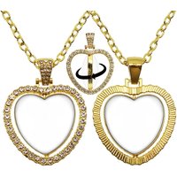 New Personalized Custom Pendant Double Side Peach Heart Necklace Glass Pendants Mum Dad Baby Grandpa Parents Custom Gifts