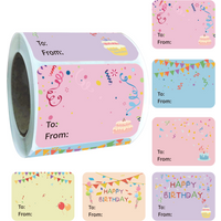 300 Pcs Happy Birthday Gift Tags Name Tags Stickers 1.5 x 2 Inch - Rectangle Christmas to from Labels .