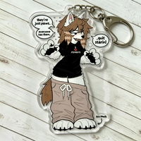 FEMBOYS Furry Acrylic Keychain Wolfdog Paws Keyring Cute Animal Dog Wolf Fursona Pendant Collectible Gift for Fans