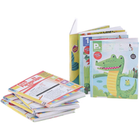 New Hot!4Pcs 1:12 Dollhouse Miniature Cartoon English Exercise Books Paper Notebook Doll House Decor