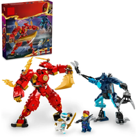 LEGO NINJAGO Kai’s Elemental Fire Mech Action Figure, Mini Ninja Toy with Red Ninja Figure Plus Kai and Zane Minifigures 71808