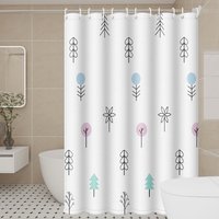Fun Whimsical Tree Shower Curtain - Playful Branches Polyester for Quirky Bathrooms