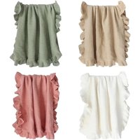 Baby Swaddle Wraps Ruffle Knitted Wrap Blanket Infant Blanket Crib Stuffer Non-fluorescent Newborns Photo Blanket