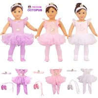 Cosplay Dallet Doll Clothes Set Suit For 18 Inch American&43Cm Baby New Born Girl Doll Ballet Dress Outfit For Generation Doll
