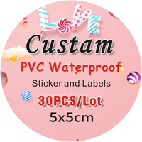 PVC waterproof stickers custom logo wedding birthday gift box sticker design custom size