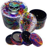 50mm Metal Skull Herb Grinder 4-layer Spice Pepper Crusher Mill Tobacco Grass Grinder Cigarette Kitchen Tool Smoking Accessories