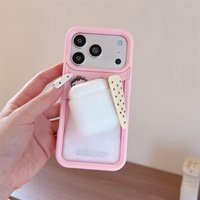 Cute Garland Girl With Card Holder Pink Phone Case for iPhone 16 17 Pro Max 16 Pro 15 17 15 Max Cover Fashion Shockproof Cover