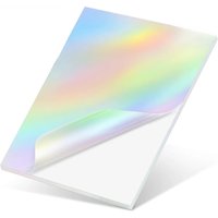 10 Sheets Holographic Cold Laminated Film Adhesive Transparent Lamination Film Waterproof Overlay Sheet Photo Card Protective