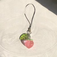 Cute Peach Phone Charm Fairy Core Y2k Keychain