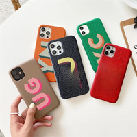 Personalized iPhone Case Monogram Initial Letter Leather Case For iPhone 16 15 14 13 12 11 Pro Max XS XR Plus Luxury Phone Cover