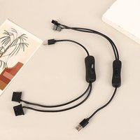 1Pc 1 To 2 4 Pin USB Cable 12V To 5V Computer Case Fan Power Supply Fan Power Switch Adapter Cable With On Off Switch