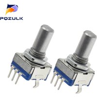 5PCS EC11 Audio Encoder 20 Position Rotary Encoder Code Switch 3Pin Plug-in Type 15mm Half Shaft