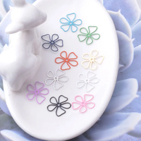 50pcs Ac12657 20mm Colorful Flowers Filigree Charms Connector Hollowing Pendant Diy Jelwery Making