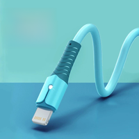 Liquid Silicone Fast Cable For iPhone 14 Pro 13 12 Mini Pro Max XR 11 X iPad With Light Data Cable Mobile Phone Charging Cable