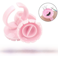 Wholesale 50/100Pcs Disposable Eyelash Glue Fan Cup Rings Holder Container Tattoo Pigment Eyelash Extension Tools Lash Supplies
