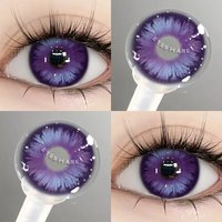 EYESHARE 1 Pair Purple Lenses for Eyes Color Contacts Lens Anime Pink Lenses Blue Pupils for Eyes Y2K Lenses for Natural Eyes