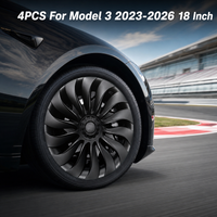 4 pièces de couvre-roues de style « Storm » pour Tesla Model 3 Highland 2023-2026, 18 pouces, pour jantes droite et gauche, accessoires de couvre-roues