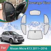 Car Full Coverage Sunshade For Nissan Micra March W02A K13 2011~2016 UV Protection Auto Accessories Window Decoration 2013 2015