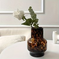 New Arrival Leopard Print Glass Vase Light Luxury Retro Desktop Ornament for Home Model Room & Living Room