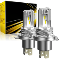 AUXITO 2X Fanless H4 9003 LED Headlight Bulb Canbus for Car Motorcycle High and Low Beam 6500K White H4 LED Moto Auto Head Lamp