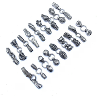 8.0mm Stainless Steel Eagle Wolf Animal Skull Head Connectors For Round Leather Bracelet Jewelry Making DIY Bangle Metal Clasps
