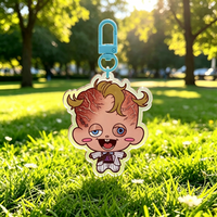 Outlast Trials Franco Barbi Acrylic Keychain Double Sided Print Horror Game Character Charm Pendant Gifts for Horror Gaming Fans