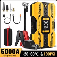 Mobile power bank 1000A 12V car battery jump starter portable charger gasoline diesel automatic starting device turbocharger emergency starter, 4-in-1 car tire inflator