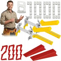 ZESTAW DO SYSTEM POZIOMOWANIA PŁYTEK 1000 KLIPSÓW 1mm 200 KLINÓW 2xSZCZYPCE