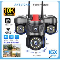 ANSVICAM 10K 20MP WiFi Outdoor IP Camera UHD Four Len Four Screen PTZ 16X Zoom ONVIF Security Cameras CCTV Wireless Surveillance image 3