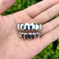 RACHELZ Gold Silver Color Fangs Teeth Grillz Hip Hop Tooth Caps Decor Fashion Dental Grills For Men Women Jewelry Accessories
