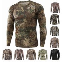 3D-printed T-shirt Camouflage Long-sleeved Hunting 2025 Spring/Autumn Ultra-light, Breathable and Quick-drying Outdoor Top