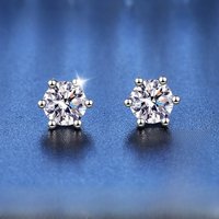 18K Plating Earrings S925 Sterling Silver D Color VVS1 Zircon Earring Stud for Women As Shinning As Diamond Wedding Jewelry